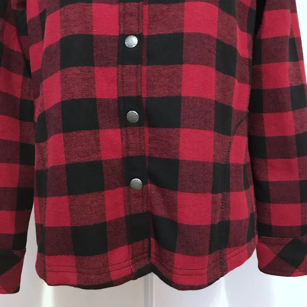 Orvis NWT Buffalo Plaid Shirt Fleece Lined Jacket Women S